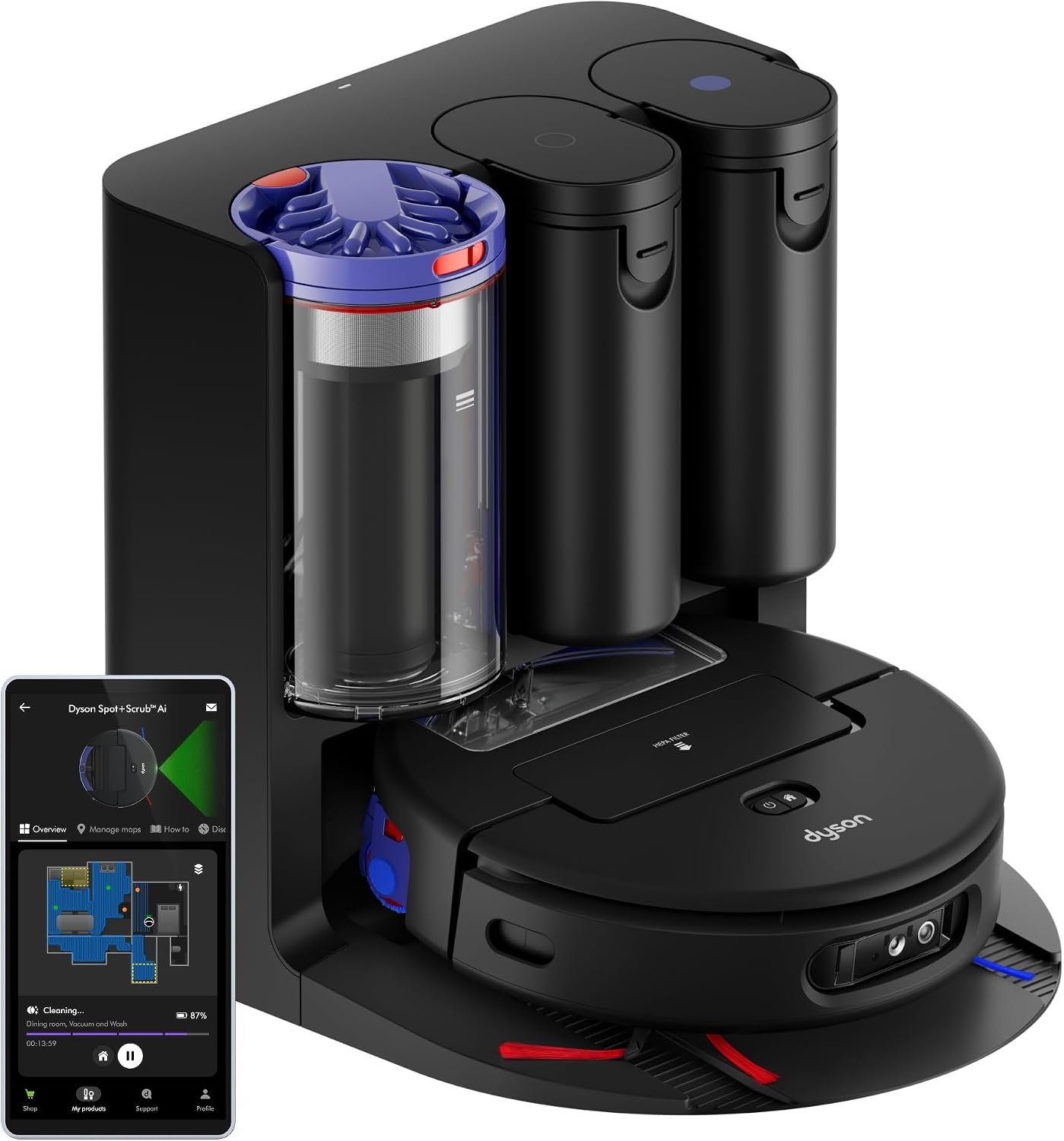 Dyson Spot+Scrub Ai™ Wet and Dry Robot Vacuum - Self Cleaning Wet Roller,